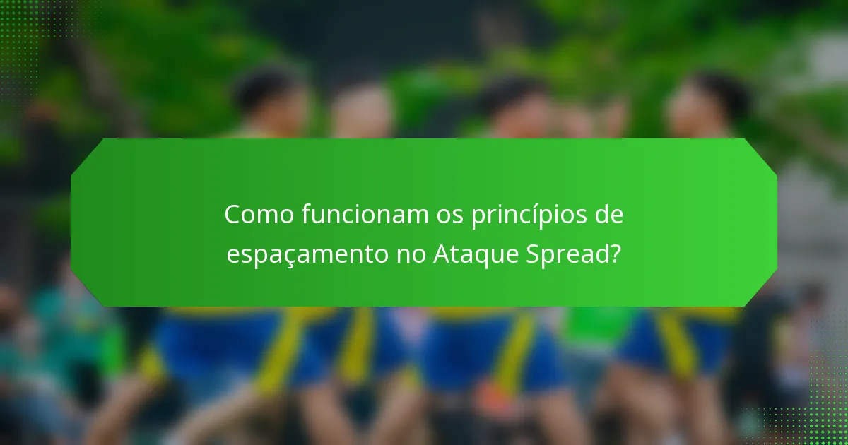 Como funcionam os princípios de espaçamento no Ataque Spread?